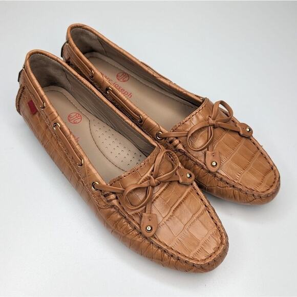 Marc Joseph Cypress Hill tan brown leather croc print driving loafers size 6 - Picture 1 of 8
